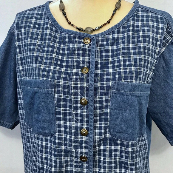 Vintage Cherokee Button Down Jean Shirt 18W - Picture 2 of 9